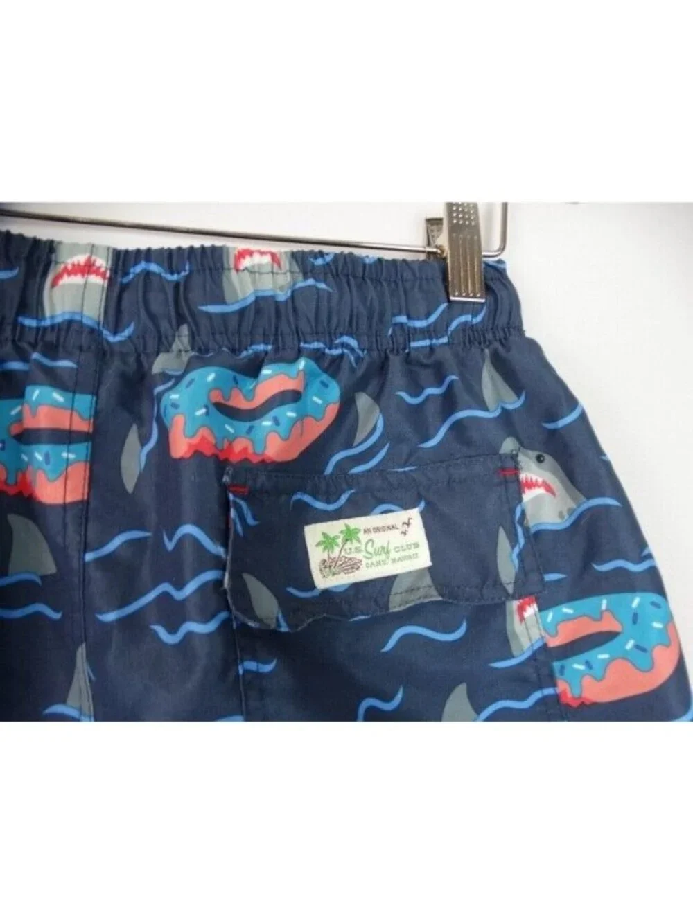 U.S, Surf Club Swim Trunks Men's Size Medium Lined Swimsuit Shorts Donut Sharks